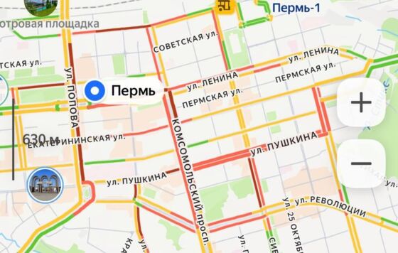 Вечером 8 декабря пробки в Перми достигли восемь баллов