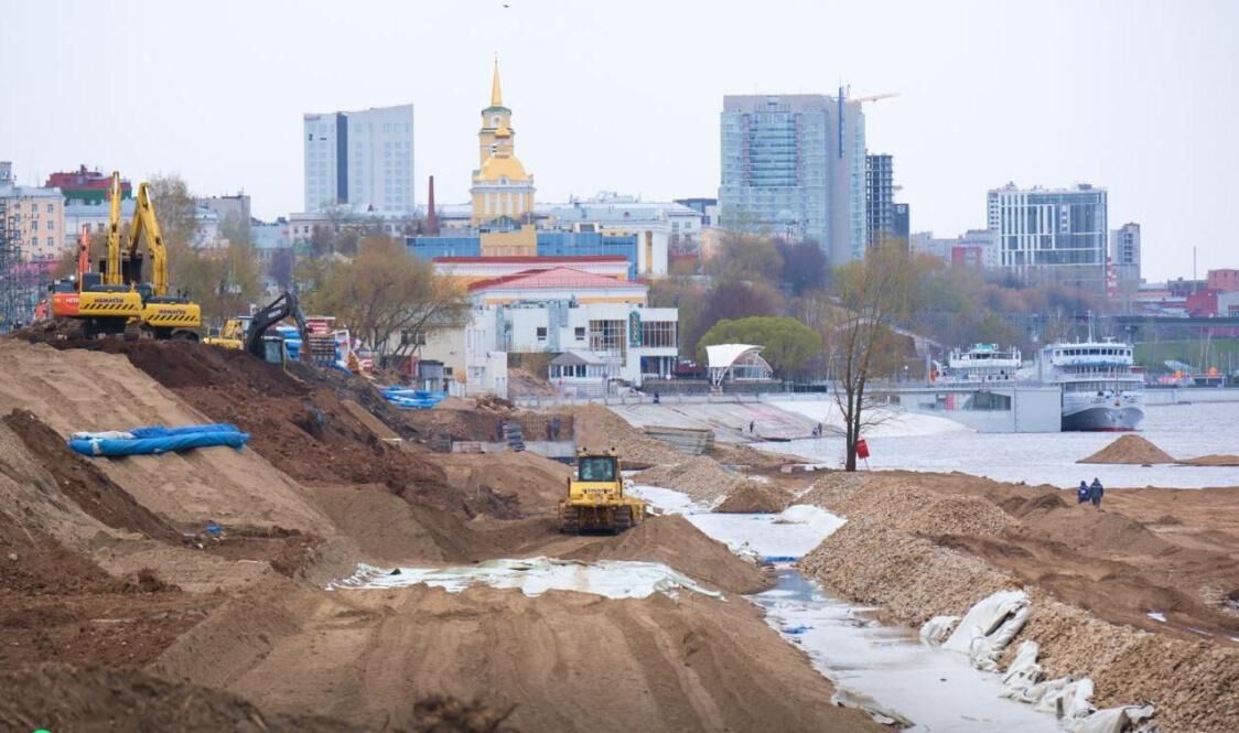 В Перми начались основные работы по ремонту нового участка набережной